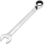 16mm Reversible Ratchet Wrench - Silver, Metric Ratchet Spanner, Polished Chrome Finish, Reversible Mechanism, Stainless Steel Hand Tool for Automotive, Mechanical & Home Repair