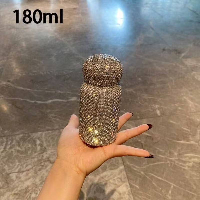 Luxury Rhinestone Insulated Water Bottle – Unisex Straw Cup, Portable Vacuum Flask