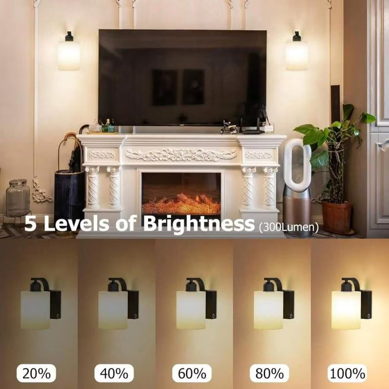 2pcs Rechargeable Fabric Wall Lamps - Golden, Modern Wireless Bedside Sconces, Touch & Remote Control, Dimmable Color Adjustment, Timer & Memory Function, USB Powered, Suitable for Bedroom, Living Room, Hallway & Hotel