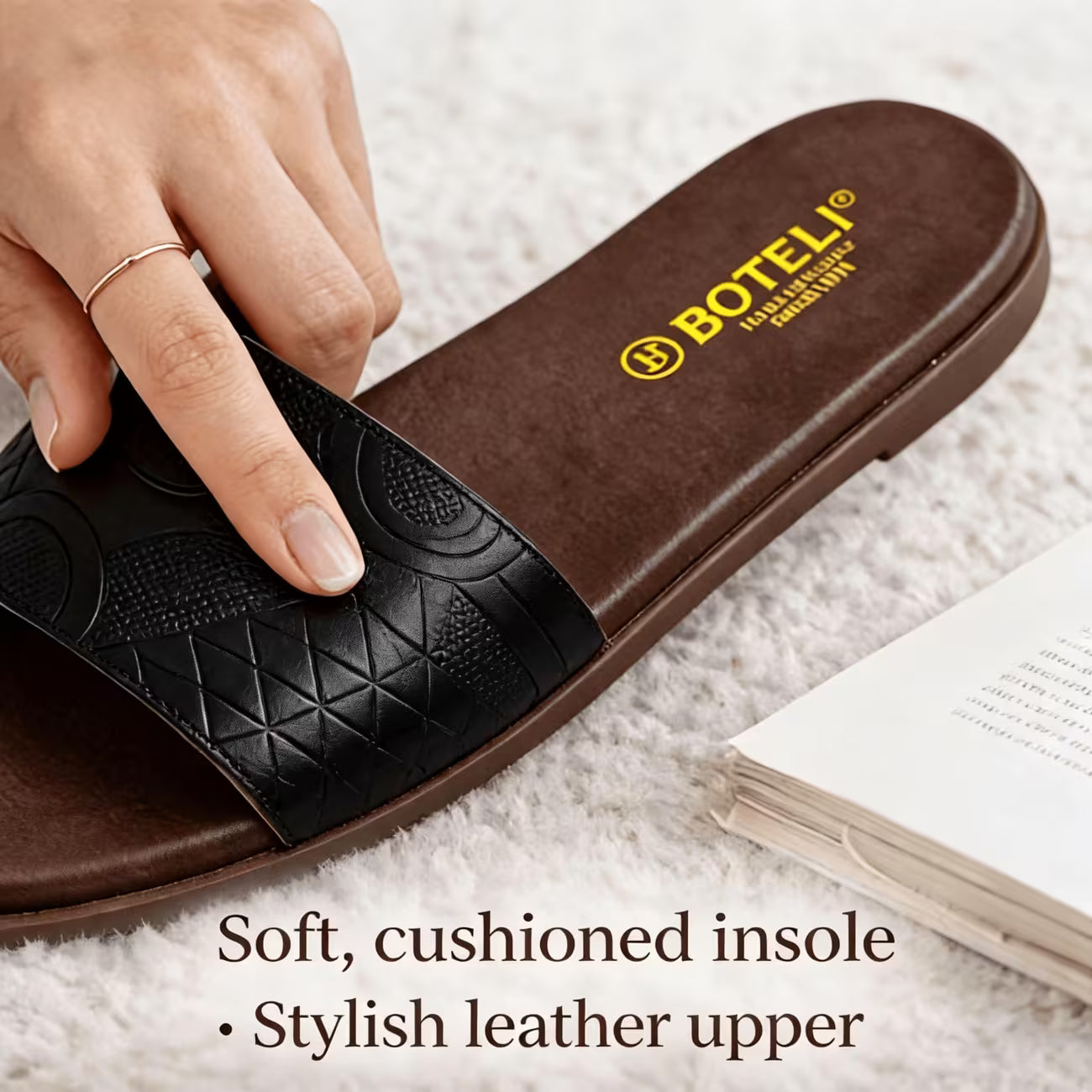 Women’s Square-Toe Geometric Flip Flop Sandals – Cushioned Flat Summer Slides