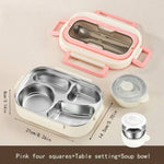 304 Stainless Steel Bento Lunch Box – Divided, Leak-Proof, Insulated with Utensils
