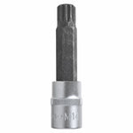 M14 Spline Bit Socket – Silver, 1/2-Inch Drive, 4-Inch Long CR-V Triple Square Socket for Ratchet, Automotive Repair & DIY