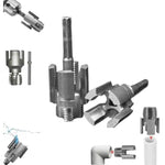 Pipe Thread Cutting Tool - Gray, Electric Drill Compatible PVC Pipe Threader Kit, 1/2" & 3/4" Pipe Thread Maker, Dual Internal & External Threading Tool for PPR, PVC & MPP Garden Water Pipes