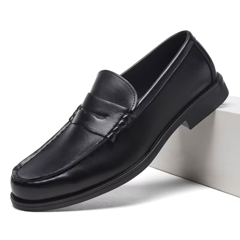 Men's Retro Penny Loafers – Dark Brown & Black
