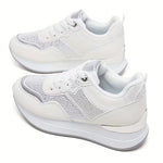 Trendy Women's Thick-Sole Sneakers – Breathable Athletic Shoes, Lightweight Casual Footwear