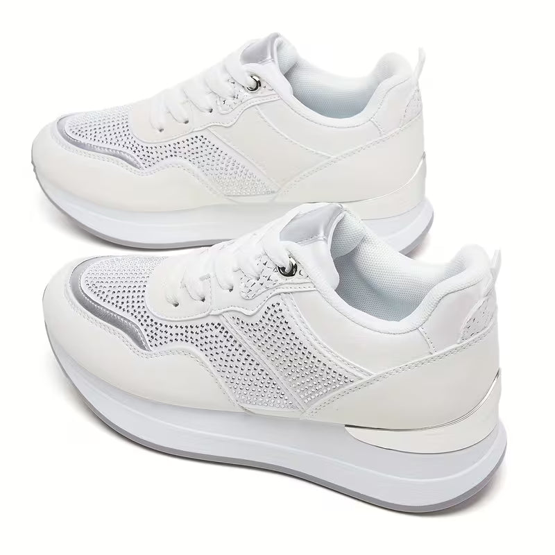 Trendy Women's Thick-Sole Sneakers – Breathable Athletic Shoes, Lightweight Casual Footwear