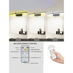 Rechargeable Mirror Wall Lights - Black, 2pcs 40cm Modern Wall Lamps with Remote Control, Wireless USB Powered LED Lighting, Luxury Home Decor for Bathroom, Living Room, Hallway, Dining Room & Cabinet