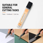 10pcs Snap-Off Utility Knife Blades – Silver, 0.4mm Carbon Steel Replacement Cutter Blades for Box Cutter, Paper, Cardboard, Crafts & DIY