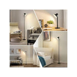 1pc Modern Floor Lamp - Black, USB Powered Dimmable Pole Lamp, Adjustable Height, Built-In USB Port, Downlight Design, Plug-and-Play Table & Floor Lamp for Living Room, Bedroom, Desk & Office