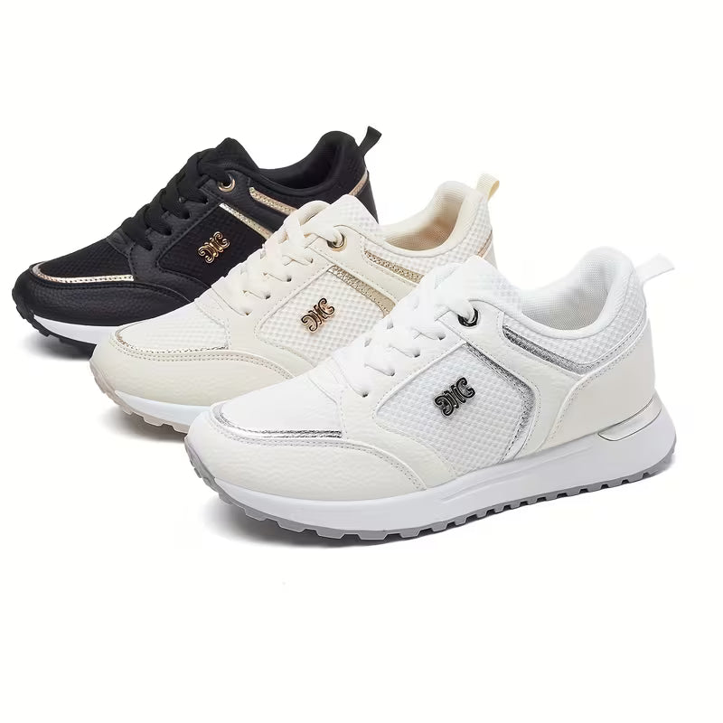 Women's Height-Increasing Sneakers – Anti-Slip, Lace-Up, Soft Sole, Wear-Resistant