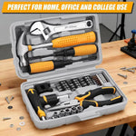 30pcs Home Tool Kit – Black & Red, Household Hand Tool Set with Wrench, Screwdriver & Accessories, Portable Organizer Box for Home, Office & DIY Repairs