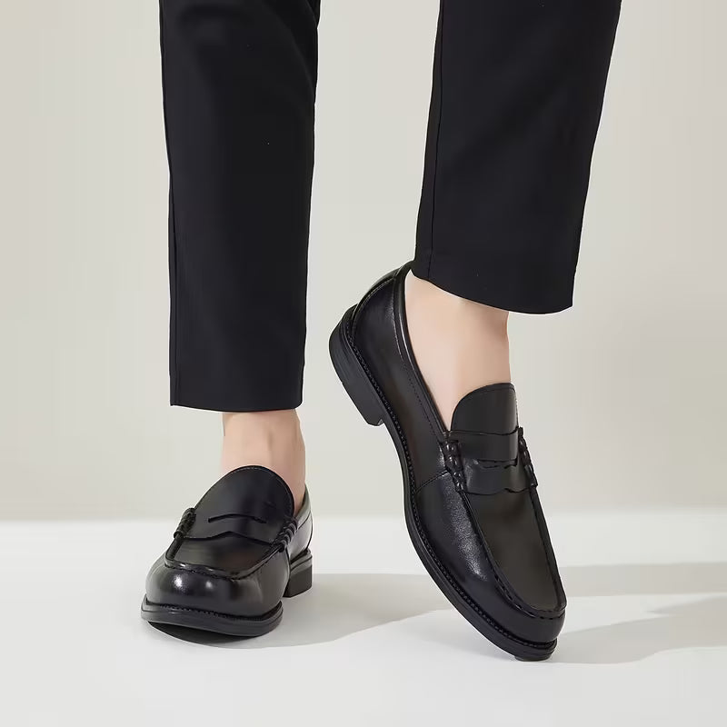 Men's Classic Slip-On Business Loafers – Dark Brown & Black