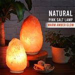 Himalayan Salt Lamp – Natural Pink & Brown, 7-Color Gradient LED Lighting with Warm Glow, USB Powered Crystal Stone Lamp with Wooden Base for Home, Office, Meditation & Night Light Use