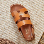 Women’s Bohemian Height-Increasing Sandals – Mid-Heel Hook-and-Loop Beach Shoes