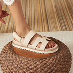Women’s Retro Hollow Thick-Sole Slippers – Soft-Soled Casual Summer Beach Shoes