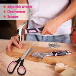 73-Piece Pink Tool Kit with 3.7V Cordless Screwdriver (Pink) – Portable Storage Box & Essential Home Repair Accessories