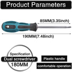 Double-Ended Screwdriver - Default Color, PH2 Phillips Dual-Purpose Screwdriver, Round Metal Shank, Non-Slip Ergonomic Handle, Hand Tool for Home Appliances, Small & Medium Machinery Repairs