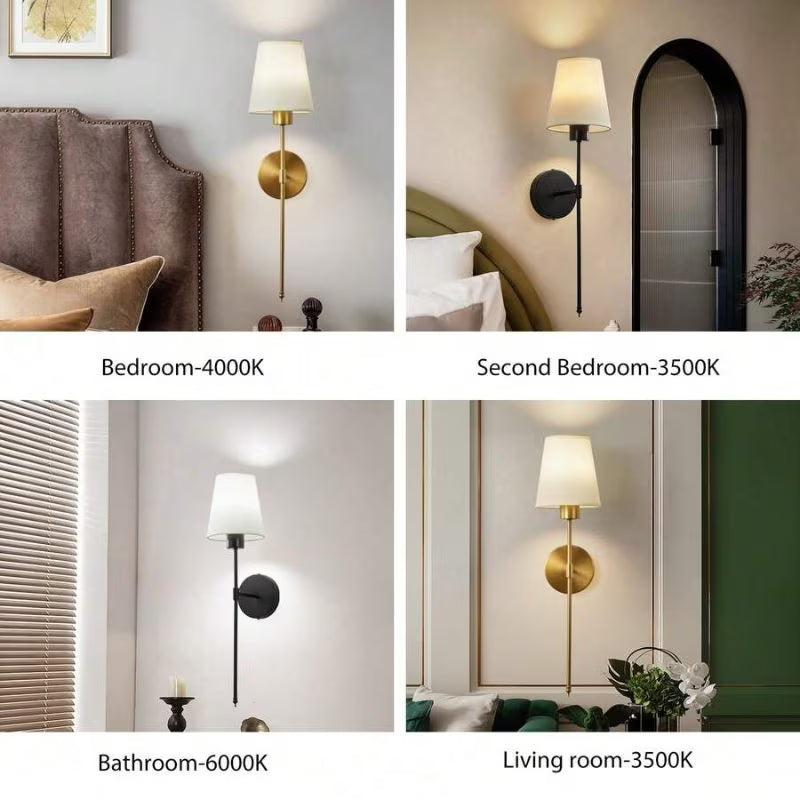 2pcs Rechargeable Wall Lights - Multicolor + 2pcs Golden, RGB LED Bedside Lamps with Remote Control, USB Powered Ambient Lighting, Decorative Wall Lamps, Night Lights & Reading Lamps
