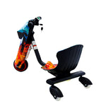 VLRA Kids Drift Car - Black/Blue 36V Battery Powered Ride-On Bike with LED Lights, Electric Drift Car for Kids, Fun Outdoor Riding Toy, Children’s Battery-Powered Vehicle