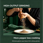 9-Inch Beech Wood Salt Mill – Refillable Manual Grinder with Adjustable Grind