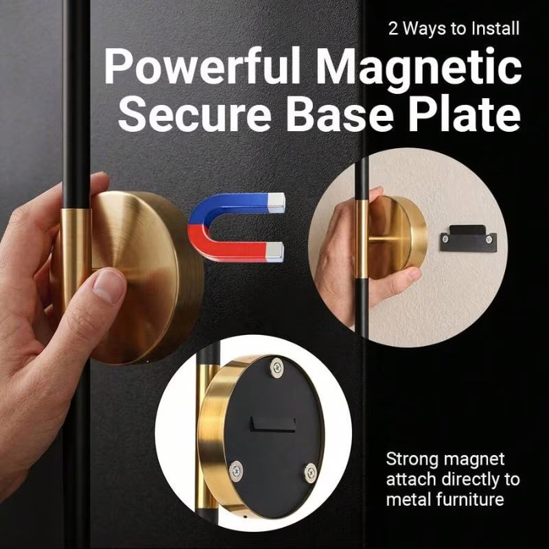 1pc Battery Powered Dimmable Wireless LED Wall Light - Black & Golden, 80cm Magnetic Wall Lamp, Type-C Rechargeable, Modern Wall Mounted Light for Bedroom, Study, Living Room & Staircase