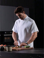 Unisex Short-Sleeve Chef Jacket – Breathable Mesh Back Uniform with Utility Pocket Design