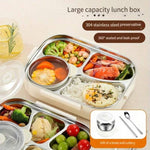 304 Stainless Steel Bento Lunch Box – Divided, Leak-Proof, Insulated with Utensils