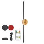 1pc Battery Powered Dimmable Wireless LED Wall Light - Black & Golden, 80cm Magnetic Wall Lamp, Type-C Rechargeable, Modern Wall Mounted Light for Bedroom, Study, Living Room & Staircase