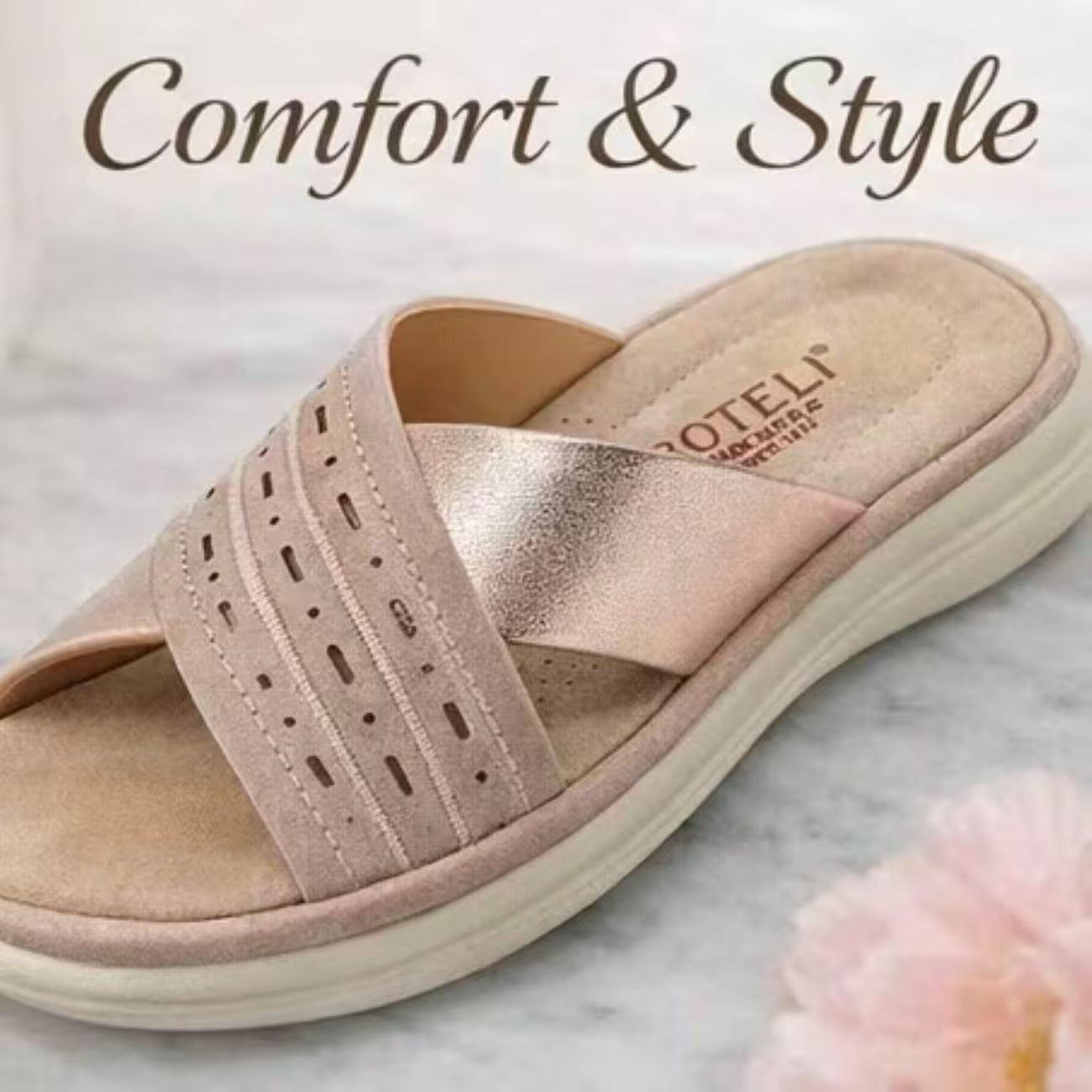Women’s Crisscross Slide Sandals – Perforated Platform Wedge Summer Shoes