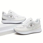Stylish Women's Athletic Sneakers – Patchwork Design, Lightweight Rubber Sole, Slip-Resistant