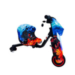 VLRA Kids Drift Car - Black/Blue 36V Battery Powered Ride-On Bike with LED Lights, Electric Drift Car for Kids, Fun Outdoor Riding Toy, Children’s Battery-Powered Vehicle
