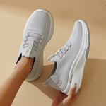 Women's Knit Mesh Platform Sneakers – Lightweight, Cushioned Wedge, Breathable Walking Shoes