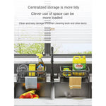 2-Piece Kitchen Sink Sponge Holder – Metal Sink Organizer with Dishcloth Rack