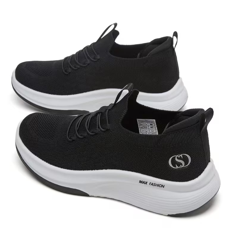 Women's Knit Mesh Platform Sneakers – Lightweight, Cushioned Wedge, Breathable Walking Shoes