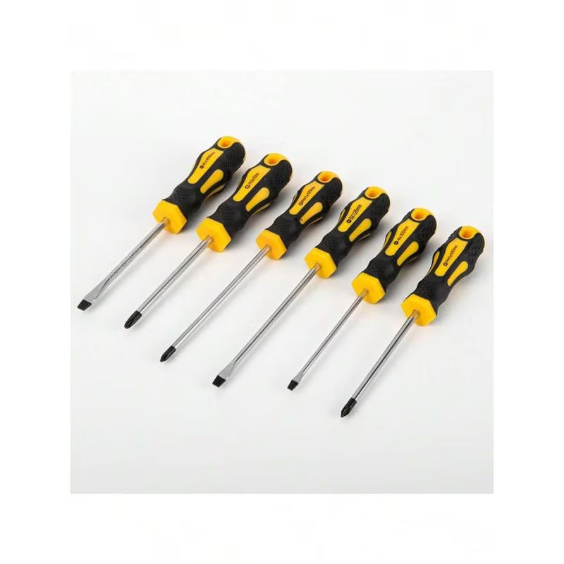 Magnetic Screwdriver Set - Multicolor, 11pcs Black & Yellow Screwdrivers, Flat Head & Cross Head Screwdrivers, Professional Padded Handles, Key Screwdriver, Aluminum Alloy Hand Tool Set