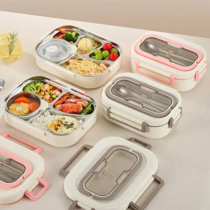304 Stainless Steel Bento Lunch Box – Divided, Leak-Proof, Insulated with Utensils