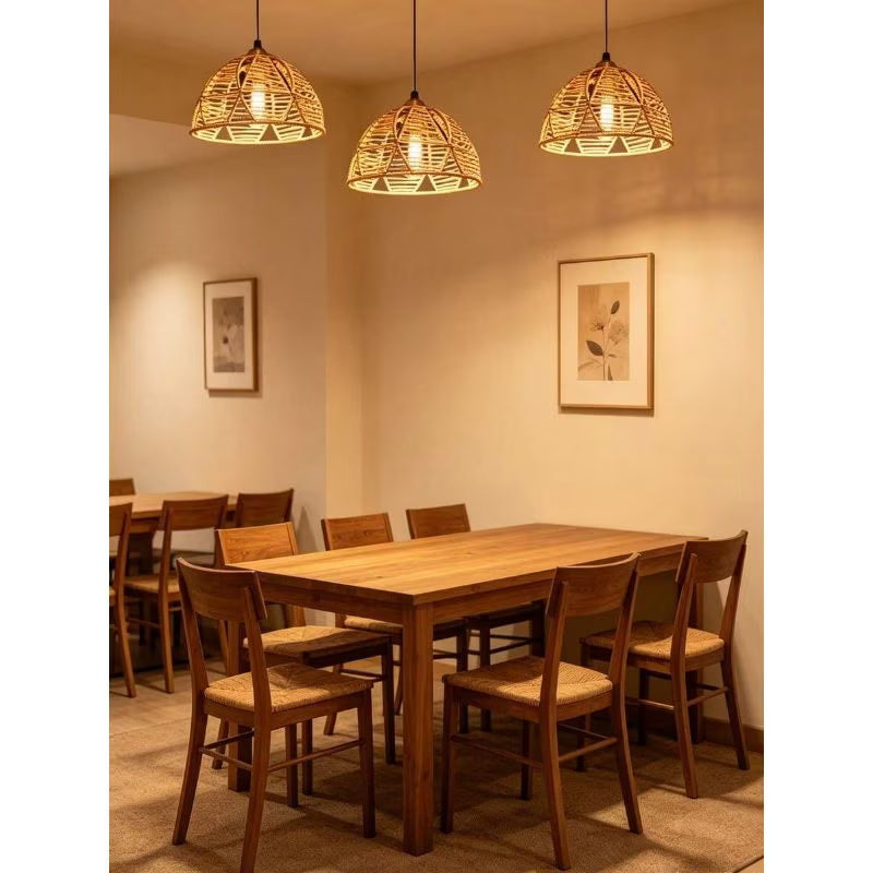 1pc Bohemian Handwoven Light Shade - Half-Circle Clip, Handmade Woven Plastic Dome Replacement Shade, Traditional Pendant Light Cover for Wall & Ceiling Fixtures, Home Decor for Living Room, Bedroom & Dining Room