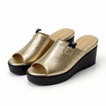 Ladies’ Open-Toe Wedge Mule Sandals – Elevated Block Heel Party Shoes