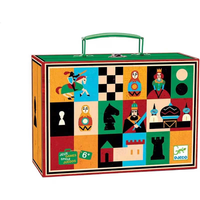Chess And Checkers Game - Classic Default Color Strategy Board Game, Traditional Chess & Checkers Set for Adults & Kids, Family Tabletop Game for Home, Travel & Game Nights