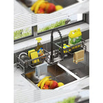 2-Piece Kitchen Sink Sponge Holder – Metal Sink Organizer with Dishcloth Rack