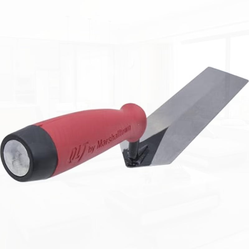 QLT Masonry Margin Trowel - Red Soft Grip Handle, 20.32cm x 5.08cm, MTSG82, Professional Masonry Hand Tool for Bricklaying, Mortar, Cement & Construction Work