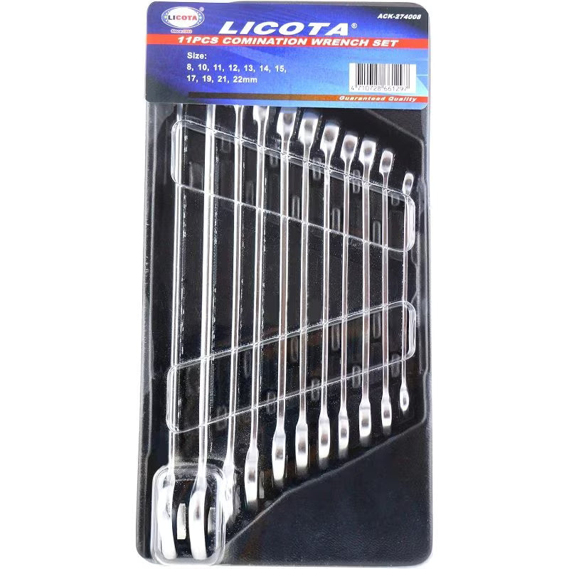 11P Wrench Set ACK-274008 - Carbon Steel Hand Tool Set, Hydraulic Operation, Non-Electric Wrench Kit, Durable Mechanical Repair Tools for Home, Workshop & Automotive Use