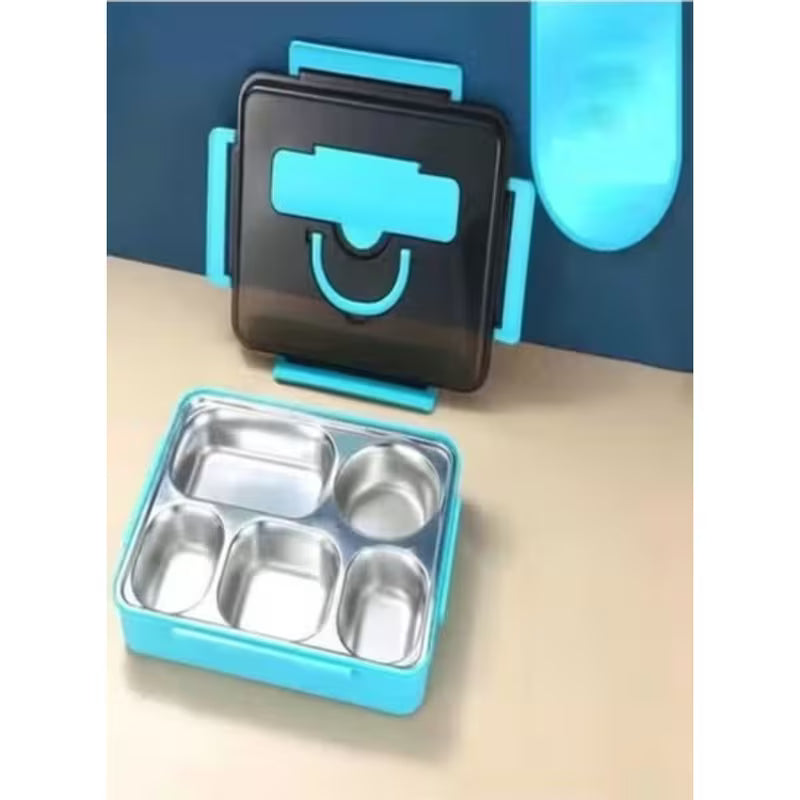 Portable 5-Compartment Lunch Box – Sealed Food Container for Kids & Office Use