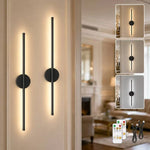 2pcs Rechargeable Wall Lamps - Black, 50cm LED Wireless Wall Sconces, Dimmable Light with Rechargeable Battery, Crystal Design, USB Powered, Modern Wall Lighting for Bedroom, Living Room & Hallway