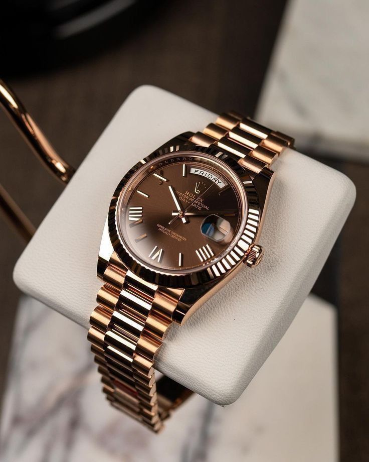 Luxury Rose Gold Men’s Watch – Automatic Day Date Stainless Steel Classic Dress Timepiece