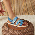 Women’s French Woven Color-Block Slide Sandals – Single-Strap Summer Beach Shoes