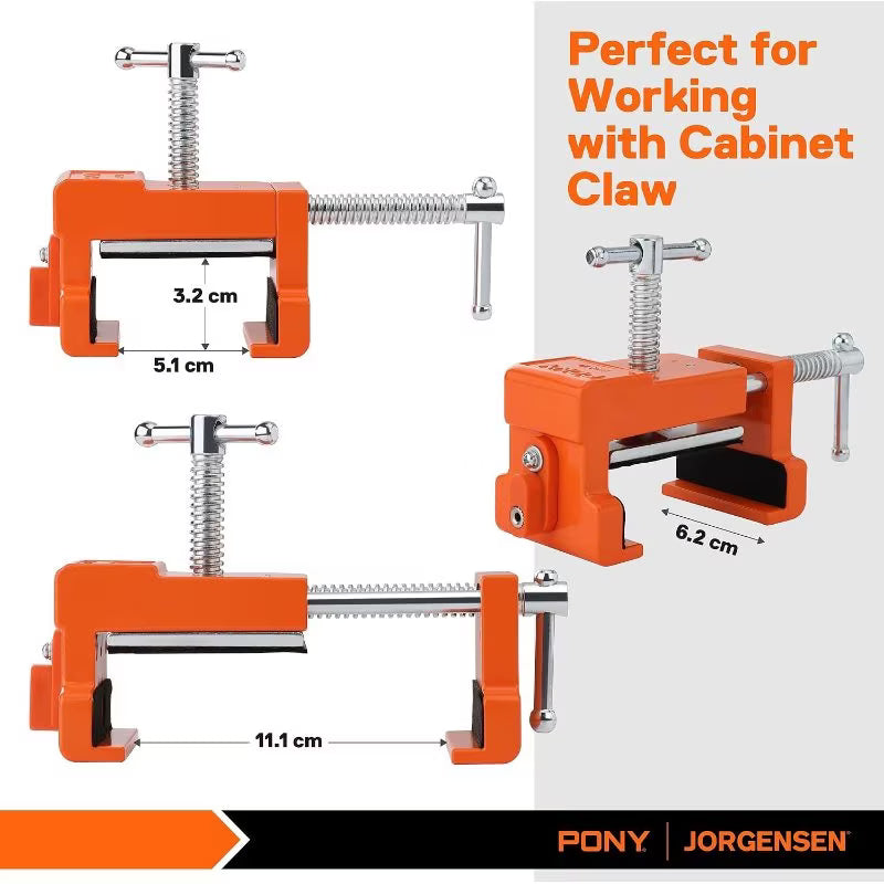 4-Pack Cabinet Clamps - Style 4, Aluminum Alloy Face Frame Clamps for Cabinet Installation, Adjustable Woodworking Clamps for Cabinet Assembly, Carpentry & DIY Projects