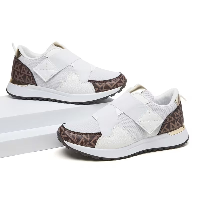 Desai Women's Color-Block Slip-On Sneakers – Breathable Mesh, Soft Sole, Casual Walking Shoes
