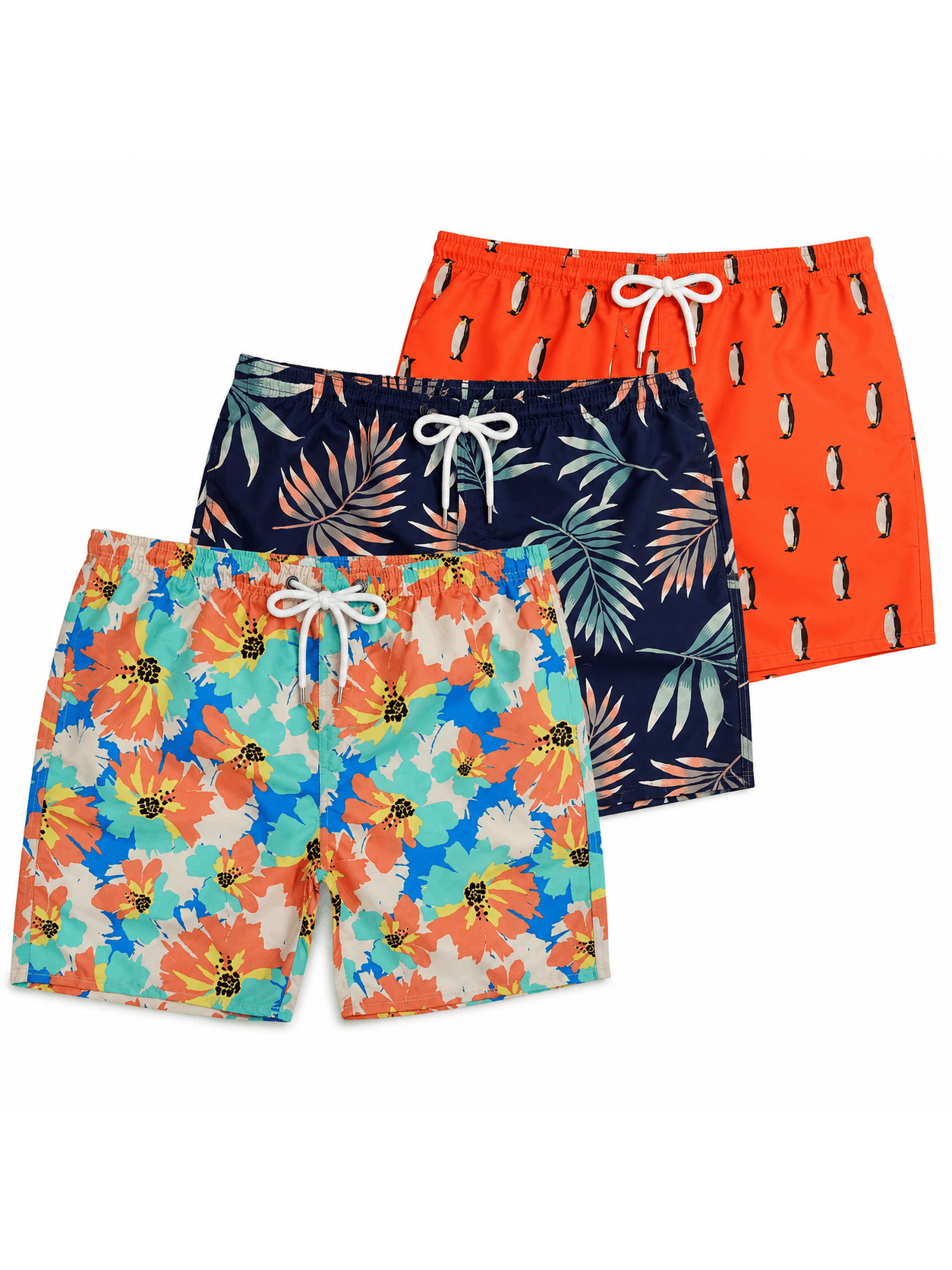 Men’s Colorful Summer Swim Shorts – 3 Stylish Graphic Designs