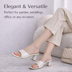 Chic Patent Mules – Square Toe, Block Heel, Slip-On Design